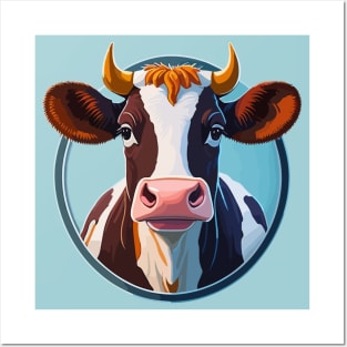 Cow Portrait Posters and Art